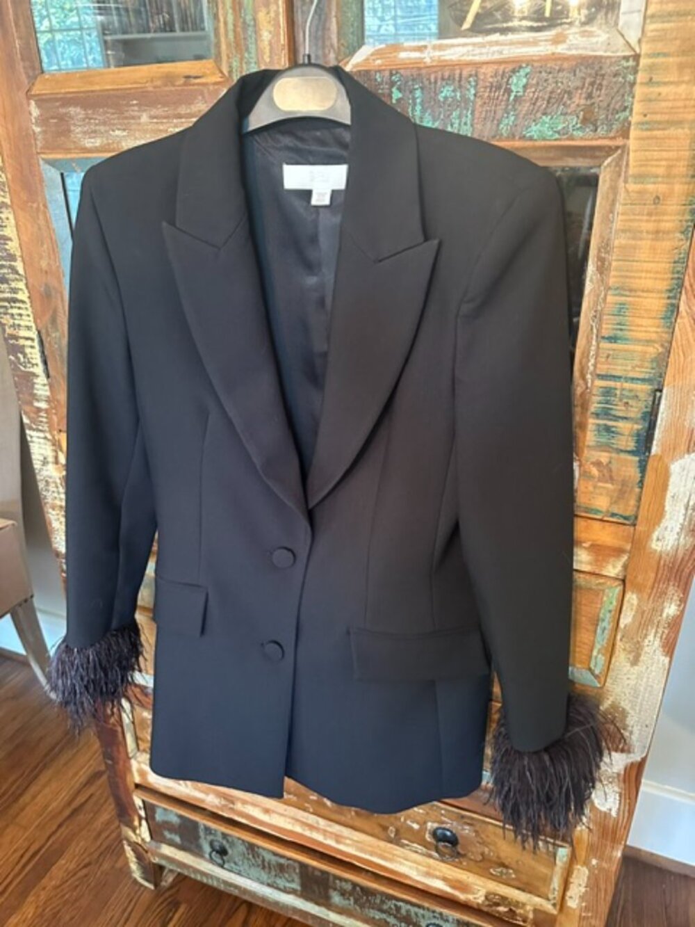 Zara Feather Blazer - Black - Picture 3 of 4